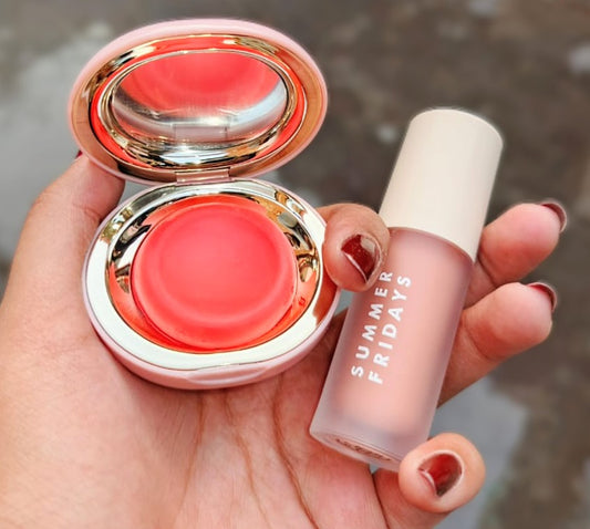Rare beauty melting blush+summer Friday lip oil Duo –Radiant Glow & Juicy Hydration