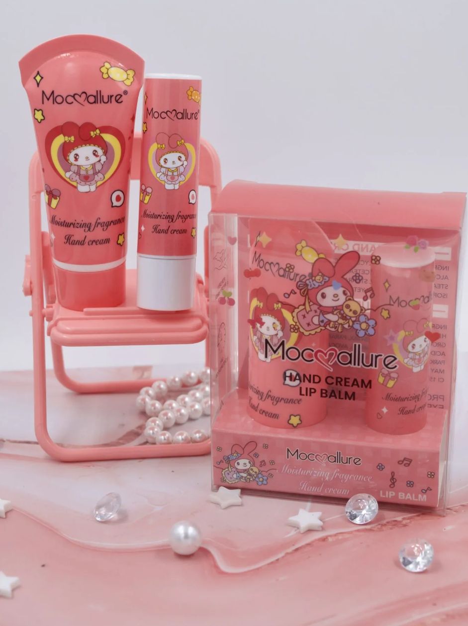Mocmallure Strawberry Hand Cream & Lip Balm Set β Soft, Sweet & Nourishing Duo