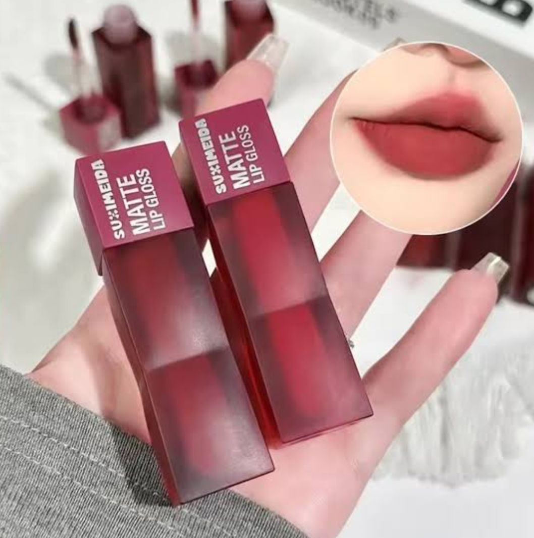 Hudamoji Teddy Matte Lip Gloss – Velvet Finish & Long-Lasting Color