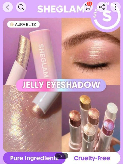 Sheglam Crystal Jelly Eyeshadow Stick – Shimmer, Glide & Glow