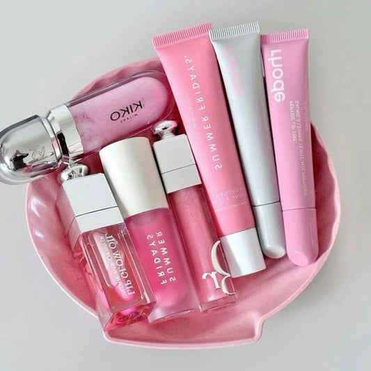 Luxury Hydrating Lip Set – Dior Lip Oil, Dior Lip Gloss, Summer Fridays Lip Balm & Lip Oil, Kiko Lip Gloss & Rhode Lip Tint