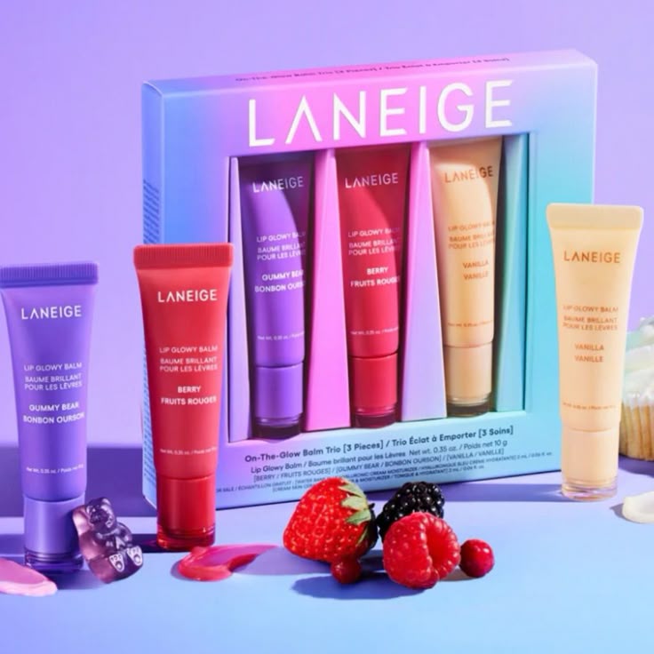 Laneige Lip Glowy Balm Trio Set – Hydrating, Glossy & Travel-Friendly Lip Care