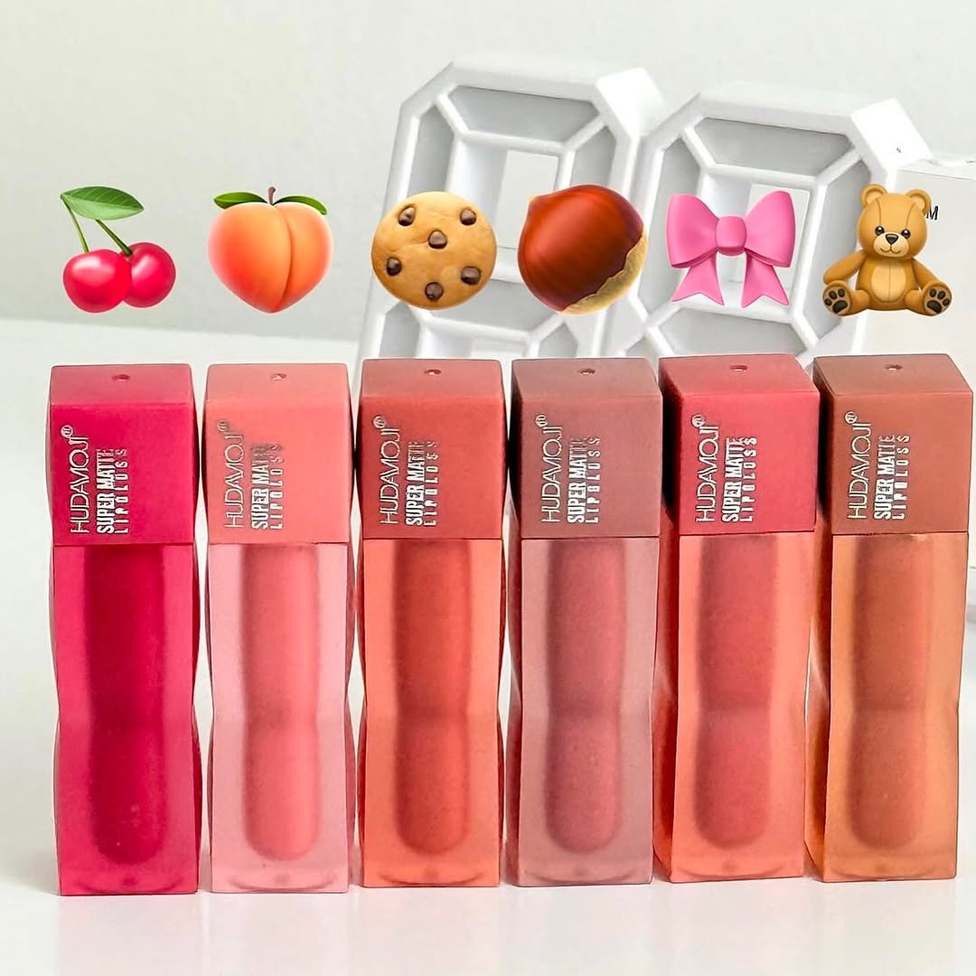 Hudamoji Teddy Matte Lip Gloss – Velvet Finish & Long-Lasting Color