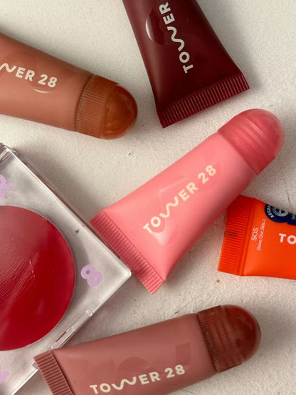 Tower 28 Lip Balm Set of 4 – Hydrating Tinted Lip Balms with Shea Butter & Natural Oils for Soft, Glossy Lips