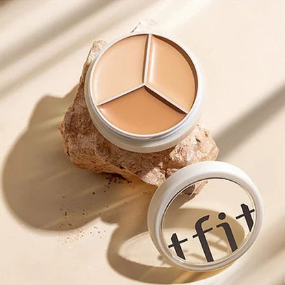Tfit 3-in-1 Concealer Balm – Multi Shade Cream Concealer for Dark Circles, Blemish Coverage & Flawless Base Makeup
