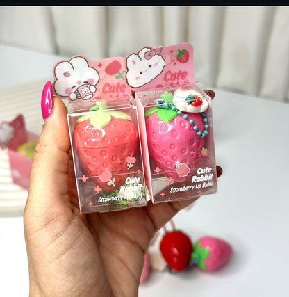 Hudamoji Strawberry Lip Balm – Cute Packaging & Hydrating Glow 🍓