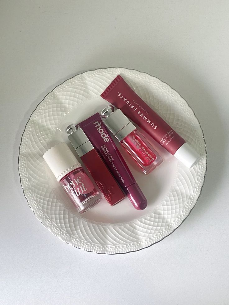 Luxury Hydrating Lip Set – Dior Lip Oil, Dior Lip Tint, Summer Fridays Lip Balm, Rhode Lip Tint & Benetint