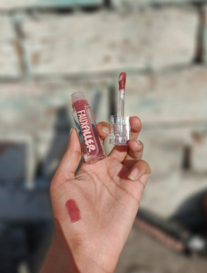 Huda Beauty Fauxfiller Lip Gloss – Plumping, High Shine, Non-Sticky & Hydrating Formula for Juicy, Fuller Lips