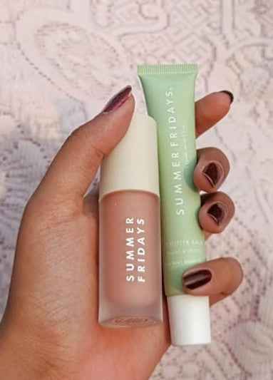 Summer Fridays Lip Oil  & Lip Balm Duo – Hydrating, Glossy & Nourishing
