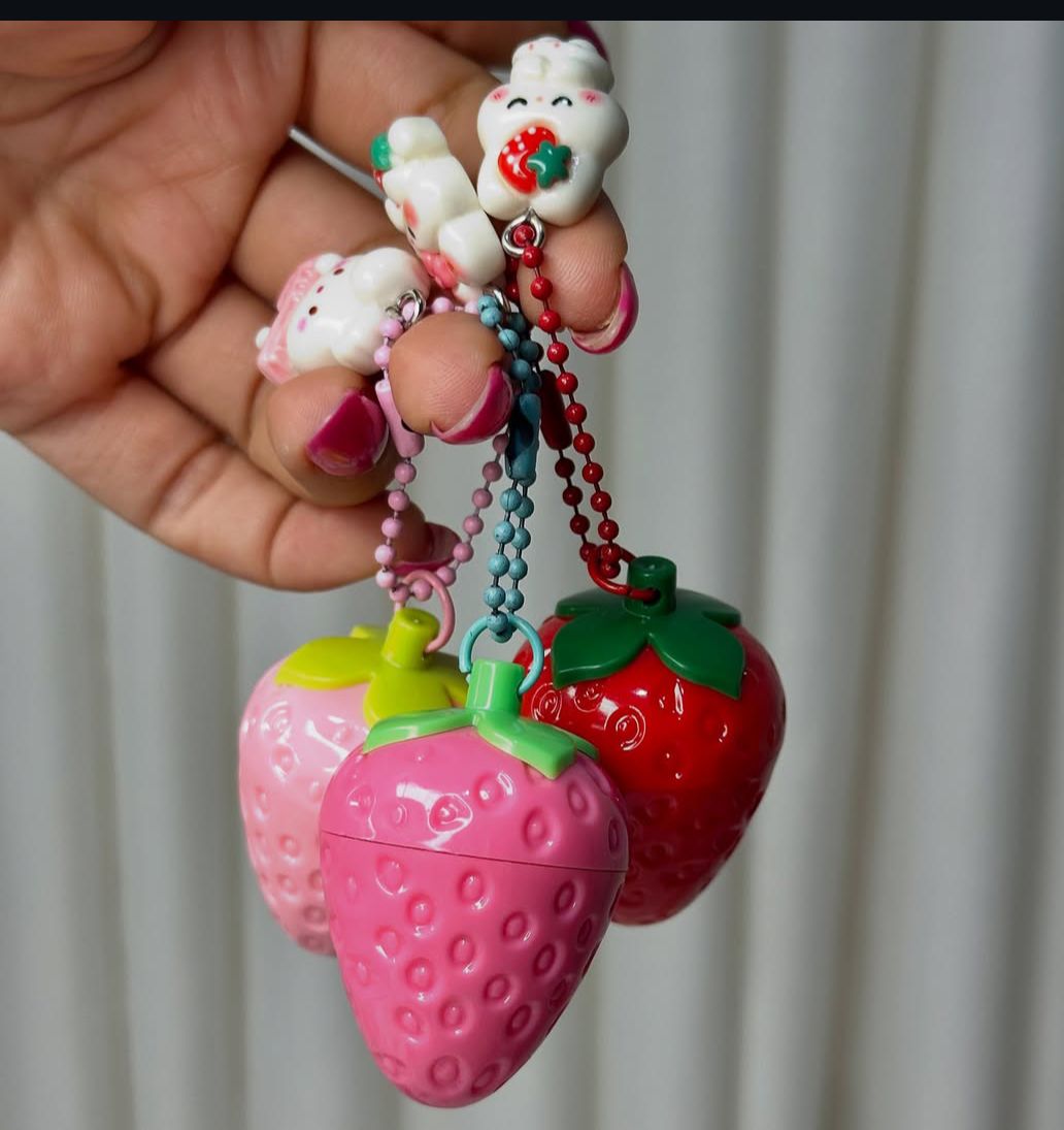 Hudamoji Strawberry Lip Balm – Cute Packaging & Hydrating Glow 🍓