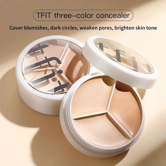 Tfit 3-in-1 Concealer Balm – Multi Shade Cream Concealer for Dark Circles, Blemish Coverage & Flawless Base Makeup