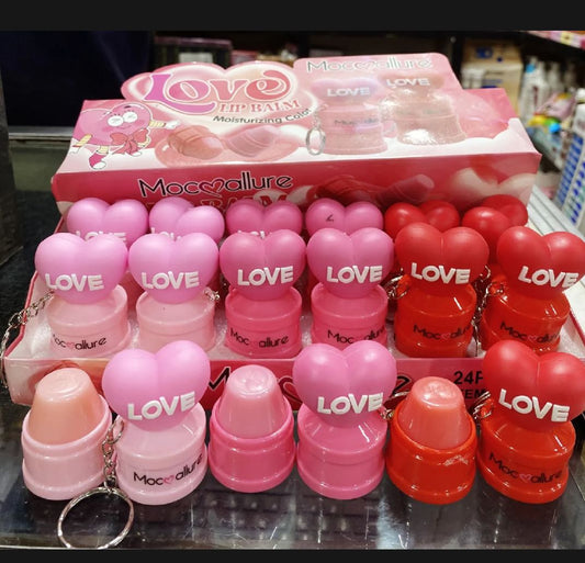 Mocmallure Heart-Shaped Keychain Lip Balm – Moisturizing & Travel-Friendly Lip Care
