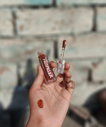 Huda Beauty Fauxfiller Lip Gloss – Plumping, High Shine, Non-Sticky & Hydrating Formula for Juicy, Fuller Lips