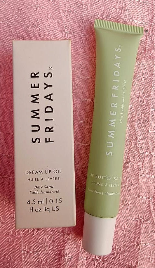 Summer Fridays Lip Oil  & Lip Balm Duo – Hydrating, Glossy & Nourishing